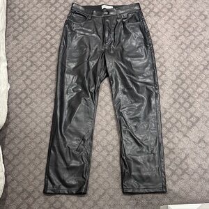 Abercrombie & Fitch Dark Faux Leather Trousers